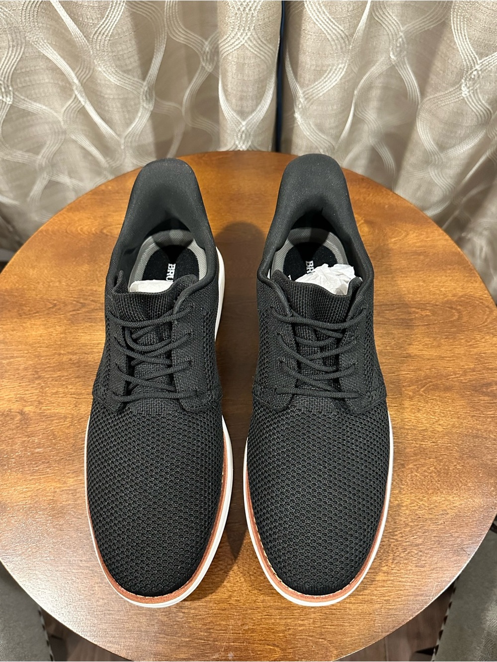 Bruno Marc Men's Black KnitFlex Breeze Oxford Sneakers, Size 10.5